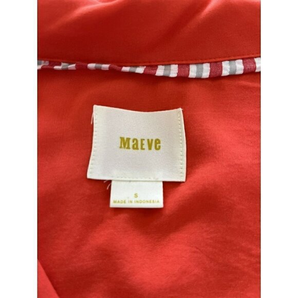 Maeve For Anthropologie Woman's Sz S Orange Tangerine Raffine Popover Blouse - Picture 5 of 8